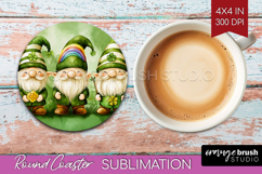 St. Patricks Day Round Coaster - Cute Animals Coaster PNG Product Image 1