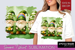 St. Patricks Day Square Tshirt Background - Cute Animals PNG Product Image 1