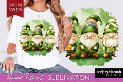St. Patricks Day Round Tshirt Background - Cute Animals PNG Product Image 1