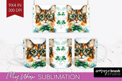 St. Patricks Day Mug Wrap - Cute Animals Mug PNG Sublimation Product Image 1