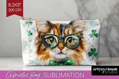 St. Patricks Day Cosmetic Bag - Cute Animals Makeup Bag PNG Product Image 1