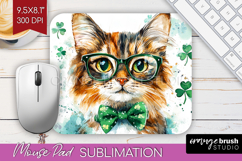 St. Patricks Day Mouse Pad Sublimation - Cute Animals PNG Product Image 1