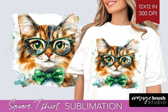 St. Patricks Day Square Tshirt Background - Cute Animals PNG Product Image 1