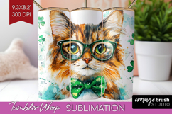 St. Patricks Day Tumbler Wrap - Cute Animals Tumbler PNG Product Image 1