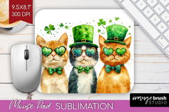 St. Patricks Day Mouse Pad Sublimation - Cute Animals PNG Product Image 1