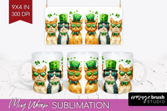 St. Patricks Day Mug Wrap - Cute Animals Mug PNG Sublimation Product Image 1