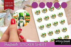 St. Patricks Day Round Sticker - Cute Animals Printable Product Image 1