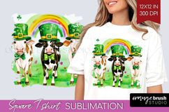 St. Patricks Day Square Tshirt Background - Cute Animals PNG Product Image 1