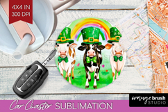 St. Patricks Day Car Coaster - Cute Animals Coaster PNG Product Image 1