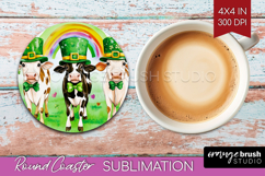 St. Patricks Day Round Coaster - Cute Animals Coaster PNG Product Image 1
