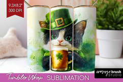 St. Patricks Day Tumbler Wrap - Cute Animals Tumbler PNG Product Image 1