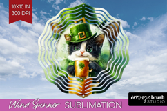 St. Patricks Day Wind Spinner Sublimation PNG - Cute Animals Product Image 1