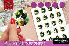 St. Patricks Day Round Sticker - Cute Animals Printable Product Image 1