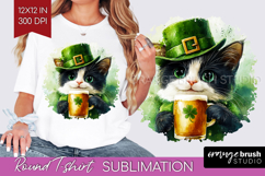 St. Patricks Day Round Tshirt Background - Cute Animals PNG Product Image 1