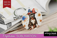 Staffordshire Bull Terrier Dog Keychain PNG Patriotic Dog Product Image 1