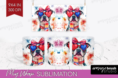 Staffordshire Terrier Dog Mug Wrap 4th Of July Mug PNG Product Image 1