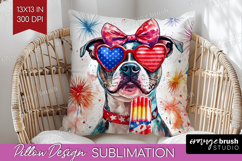 Staffordshire Terrier Dog Pillow Sublimation 4th Of July PNG Product Image 1
