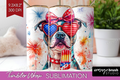 Staffordshire Terrier Dog Tumbler Wrap 4th Of July Tumbler Product Image 1