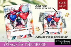 Staffordshire Terrier Dog Money Card PNG 4th of July Money Product Image 1