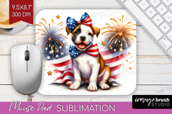Staffordshire Terrier Dog Mouse Pad Sublimation Patriotic Product Image 1