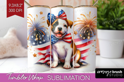 Staffordshire Terrier Dog Tumbler Wrap Patriotic Dog Tumbler Product Image 1