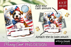 Staffordshire Terrier Dog Money Card PNG 4th of July Money Product Image 1