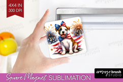 Staffordshire Terrier Dog Magnet Sublimation Patriotic Dog Product Image 1