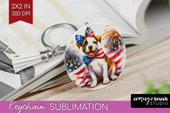 Staffordshire Terrier Dog Keychain PNG Patriotic Dog Product Image 1