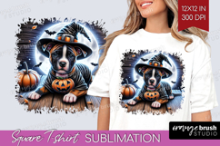 Staffy Dog Square Tshirt Background Halloween PNG Product Image 1