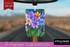 Stained Glass Flowers Air Freshener PNG - Floral PNG Product Image 1