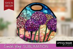 Stained Glass Flowers Lunch Bag - Floral Lunch Bug PNG Product Image 1