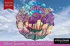 Stained Glass Flowers Wind Spinner Sublimation PNG - Floral Product Image 1