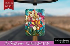 Stained Glass Flowers Air Freshener PNG - Floral PNG Product Image 1