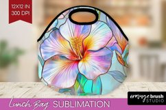 Stained Glass Flowers Lunch Bag - Floral Lunch Bug PNG Product Image 1
