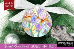Stained Glass Flowers Ornament PNG - Floral PNG Sublimation Product Image 1