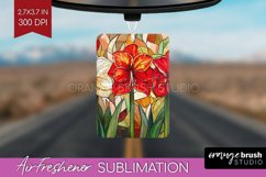 Stained Glass Flowers Air Freshener PNG - Floral PNG Product Image 1