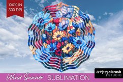 Stained Glass Flowers Wind Spinner Sublimation PNG - Floral Product Image 1