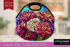 Stained Glass Flowers Lunch Bag - Floral Lunch Bug PNG Product Image 1