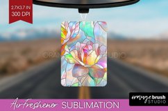 Stained Glass Flowers Air Freshener PNG - Floral PNG Product Image 1