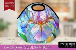 Stained Glass Flowers Lunch Bag - Floral Lunch Bug PNG Product Image 1