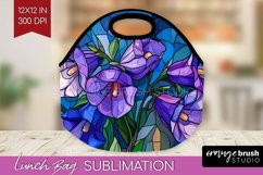 Stained Glass Flowers Lunch Bag - Floral Lunch Bug PNG Product Image 1