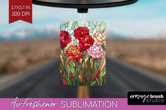 Stained Glass Flowers Air Freshener PNG - Floral PNG Product Image 1