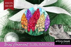 Stained Glass Flowers Ornament PNG - Floral PNG Sublimation Product Image 1