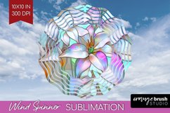 Stained Glass Flowers Wind Spinner Sublimation PNG - Floral Product Image 1