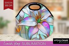 Stained Glass Flowers Lunch Bag - Floral Lunch Bug PNG Product Image 1