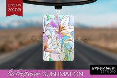 Stained Glass Flowers Air Freshener PNG - Floral PNG Product Image 1