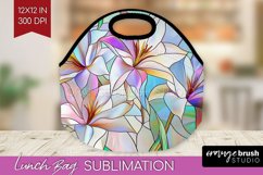 Stained Glass Flowers Lunch Bag - Floral Lunch Bug PNG Product Image 1