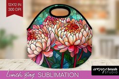 Stained Glass Flowers Lunch Bag - Floral Lunch Bug PNG Product Image 1