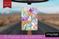 Stained Glass Flowers Air Freshener PNG - Floral PNG Product Image 1