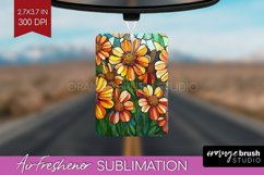 Stained Glass Flowers Air Freshener PNG - Floral PNG Product Image 1